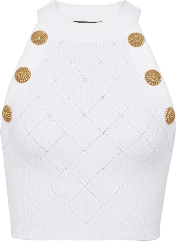 Balmain 6 Knopen Tanktop White Dames