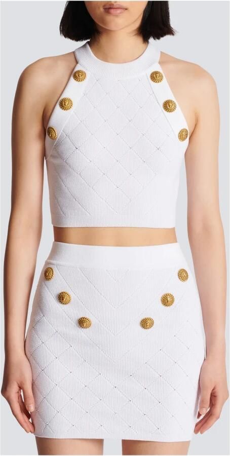 Balmain 6 Knopen Tanktop White Dames - Foto 4