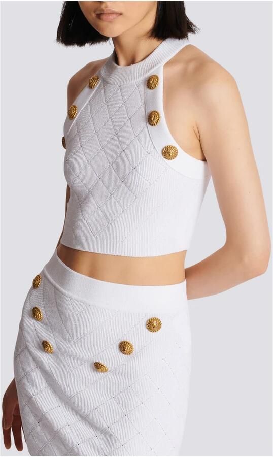 Balmain 6 Knopen Tanktop White Dames - Foto 3