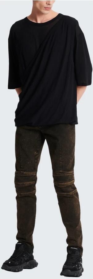 Balmain Slim-fit jeans met ritssluiting riem Black Heren - Foto 5