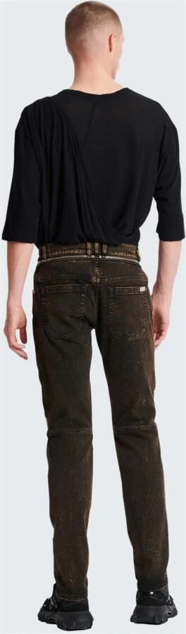 Balmain Slim-fit jeans met ritssluiting riem Black Heren - Foto 8