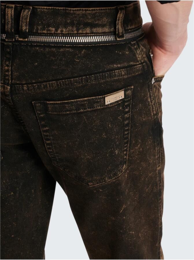 Balmain Slim-fit jeans met ritssluiting riem Black Heren - Foto 2