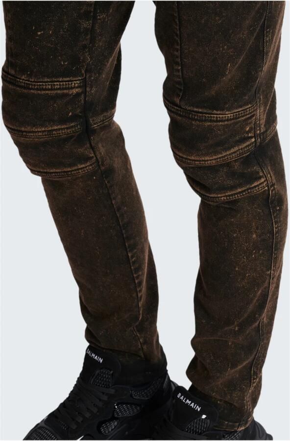Balmain Slim-fit jeans met ritssluiting riem Black Heren - Foto 3