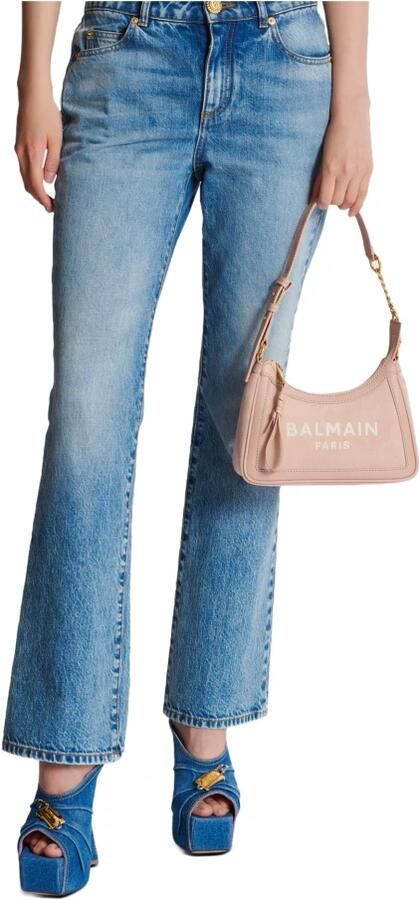 Balmain Hobo bags B-Army Shoulder Bag Leather Pink in roze - Foto 7