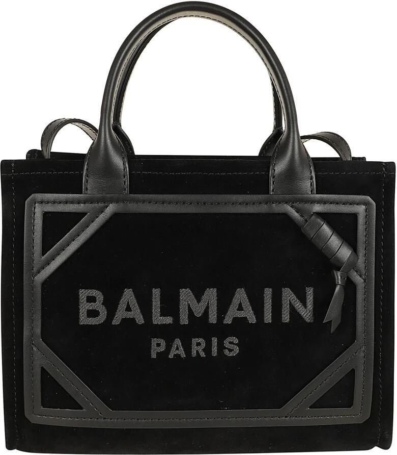 Balmain Shoppers & Totes B-Army Small Shopper Bag Leather Black in zwart