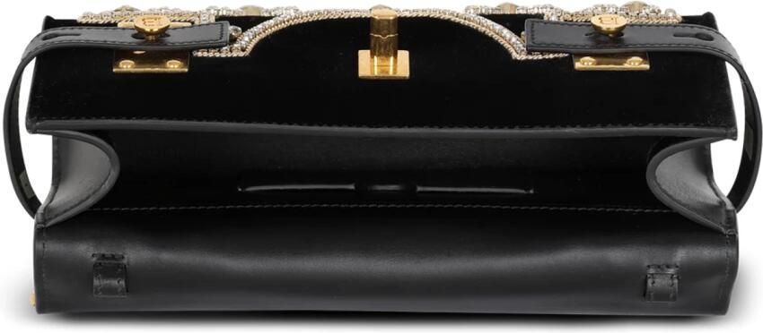 Balmain Sac Pochette B-Buzz 23 van fluweel en parels Black Dames - Foto 3