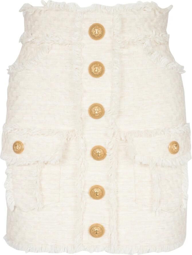 Balmain Jupe crayon en tweed White Dames
