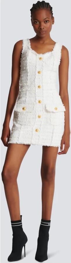 Balmain Tweedjurk met bandjes White Dames - Foto 6