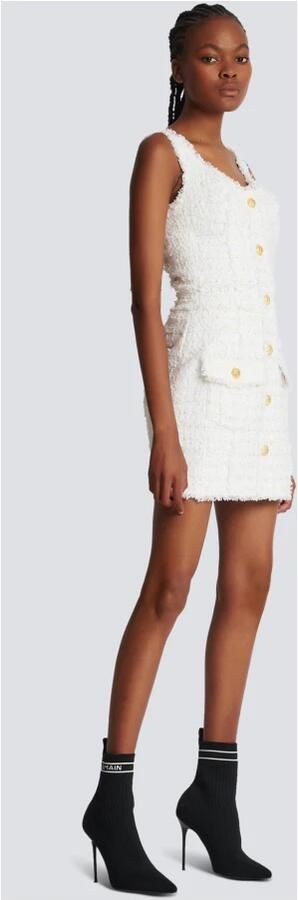 Balmain Tweedjurk met bandjes White Dames - Foto 5