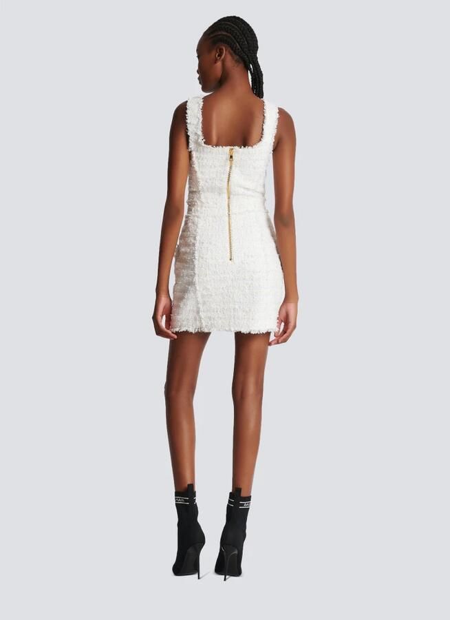 Balmain Tweedjurk met bandjes White Dames