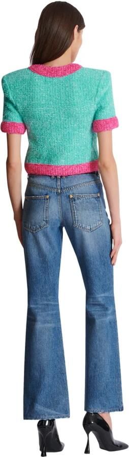 Balmain Tweekleurig Cropped Gebreid Vest Multicolor Dames - Foto 5