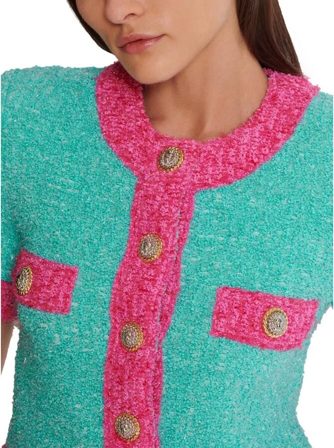 Balmain Tweekleurig Cropped Gebreid Vest Multicolor Dames - Foto 2