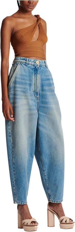 Balmain Vervaagde baggy spijkerbroek Blauw Dames - Foto 7