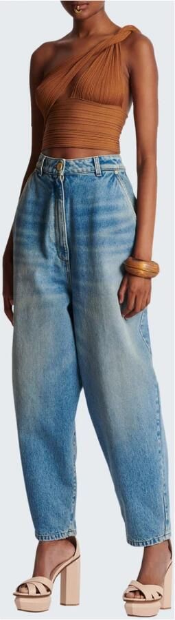 Balmain Vervaagde baggy spijkerbroek Blauw Dames - Foto 6