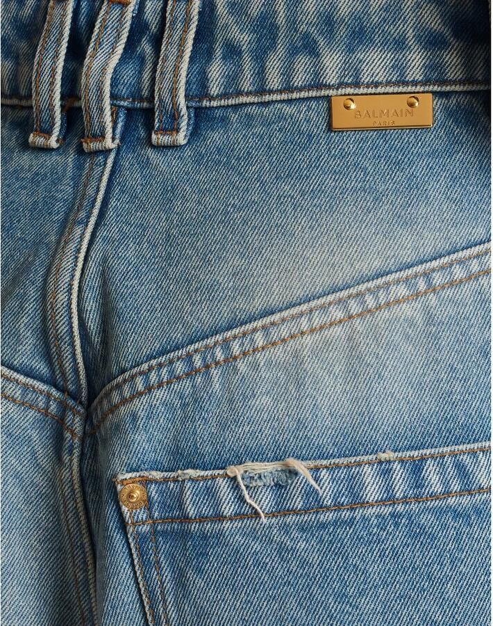 Balmain Vervaagde baggy spijkerbroek Blauw Dames
