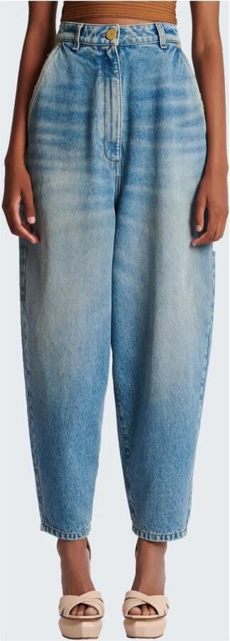 Balmain Vervaagde baggy spijkerbroek Blauw Dames - Foto 5