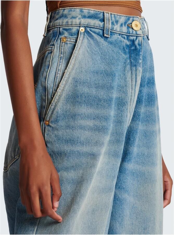 Balmain Vervaagde baggy spijkerbroek Blauw Dames - Foto 3