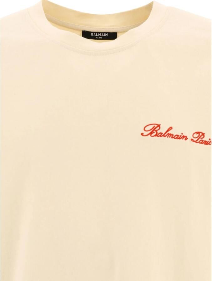 Balmain Wijdvallend Beige T-shirt met Western Print Beige Heren - Foto 3