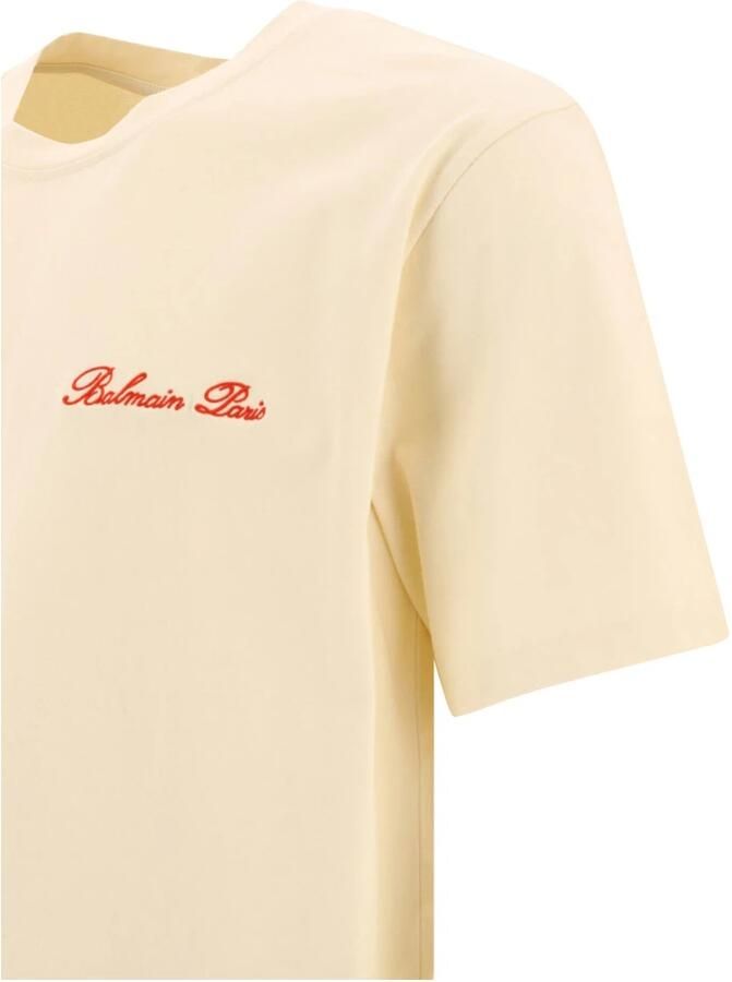 Balmain Wijdvallend Beige T-shirt met Western Print Beige Heren - Foto 4