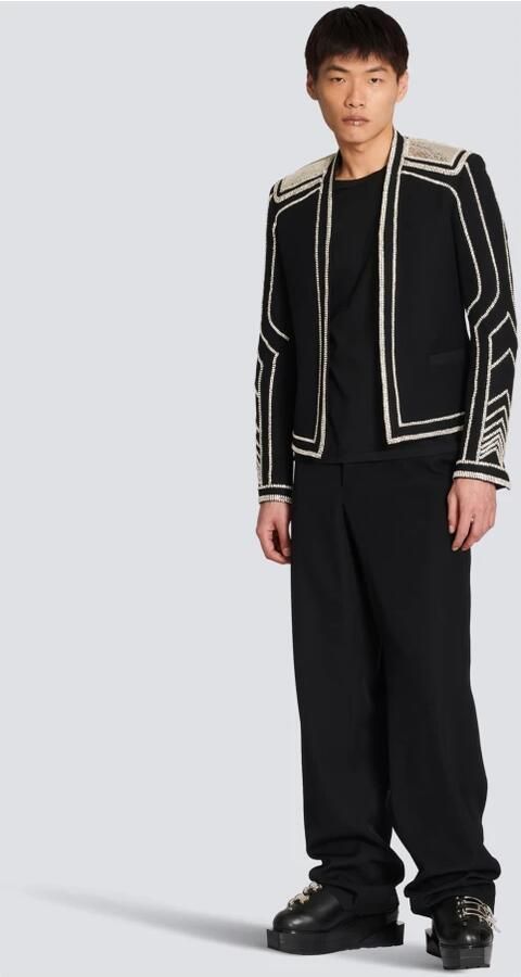 Balmain Klassieke zwarte wollen broek Zwart Heren - Foto 6