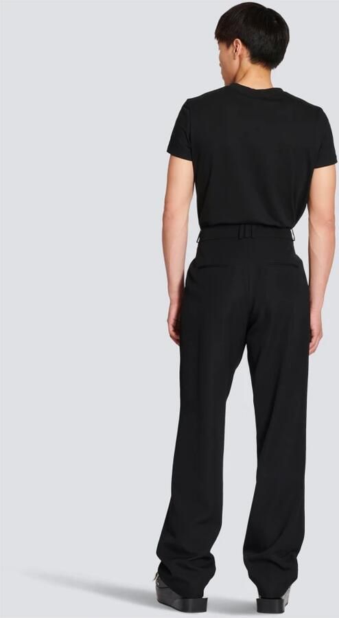 Balmain Klassieke zwarte wollen broek Zwart Heren - Foto 4