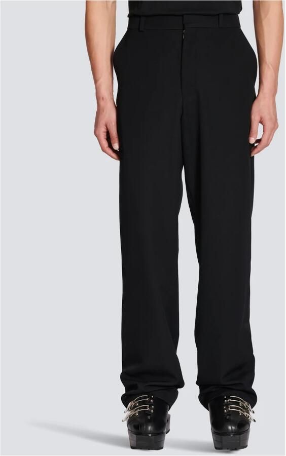 Balmain Klassieke zwarte wollen broek Zwart Heren - Foto 3