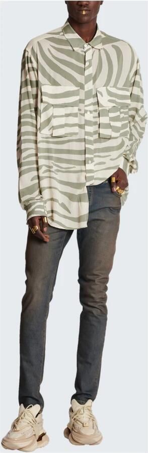 Balmain Chemise à imprimé zèbre Beige Heren - Foto 7