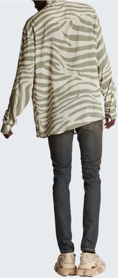 Balmain Chemise à imprimé zèbre Beige Heren - Foto 5