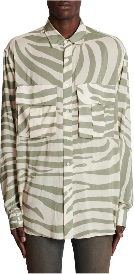 Balmain Chemise à imprimé zèbre Beige Heren - Foto 4