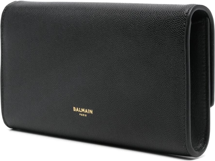 Balmain Shoppers Embleme Wallet On Chain-Grained Calfskin in zwart - Foto 3