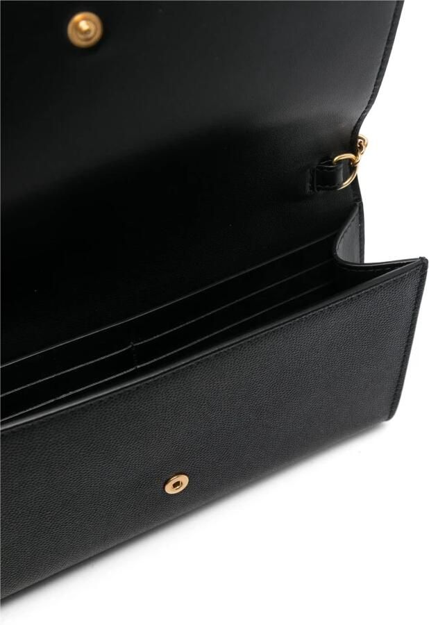 Balmain Shoppers Embleme Wallet On Chain-Grained Calfskin in zwart - Foto 4