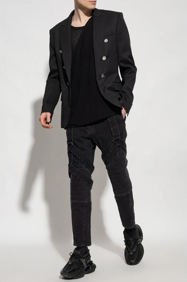 Balmain Zwarte Wollen Blazer met MaxiHeren Revers Black Heren - Foto 3