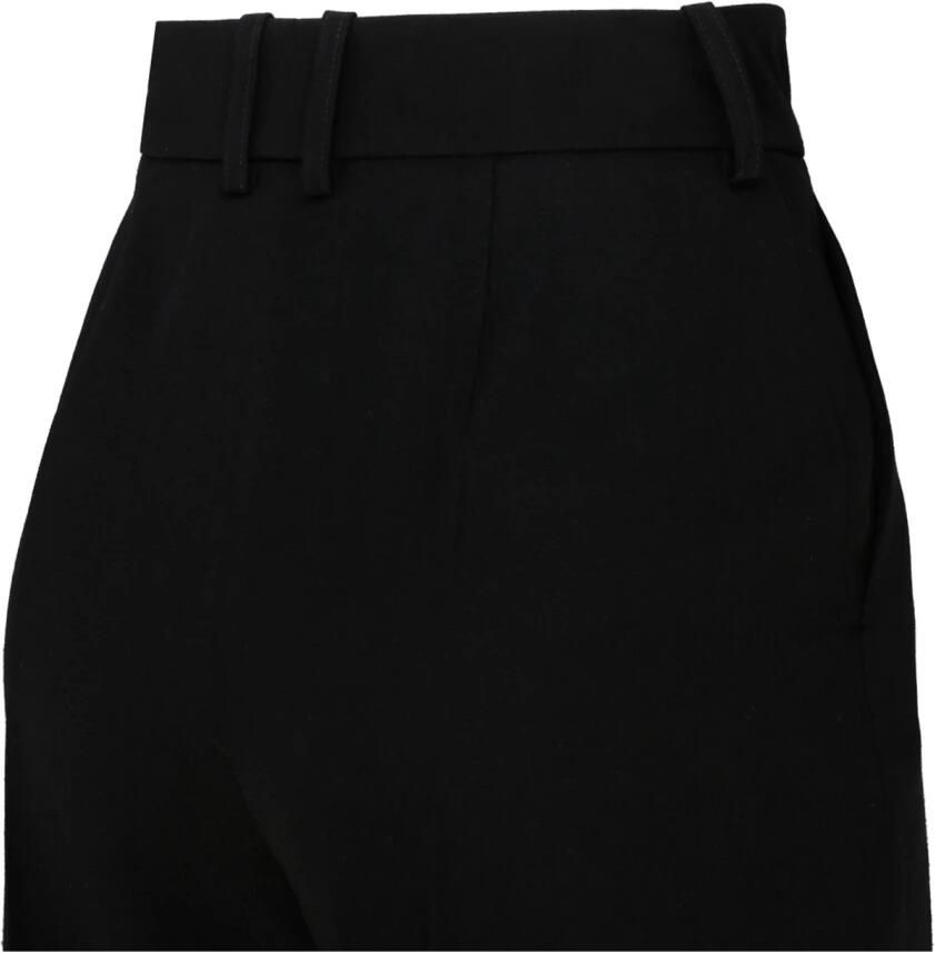 Balmain Zwarte Wijde Pijp Broek van Wol Zwart Dames - Foto 2