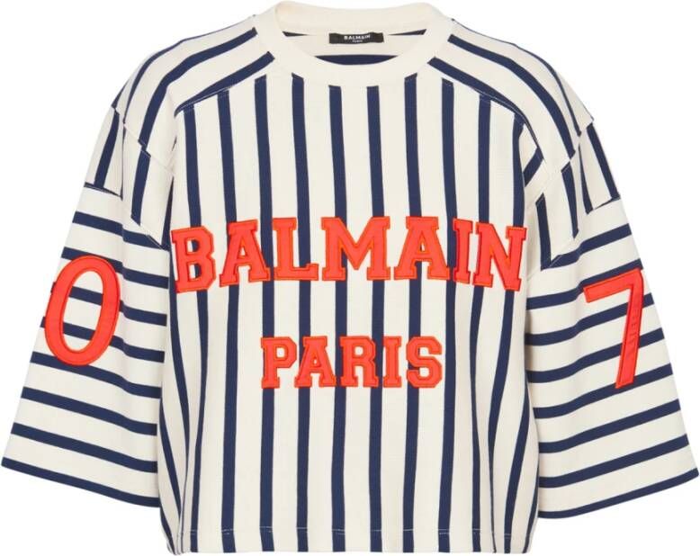 Balmain Baseball cropped T-shirt Meerkleurig Dames