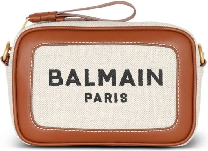 Balmain Beige B-Army Logo-Print Tas Beige Dames