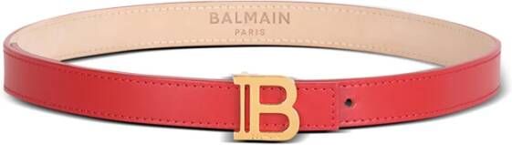 Balmain Leren B-Belt Riem High Summer Capsule Red Dames
