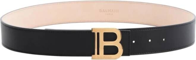 Balmain B-Belt in leather Black Dames
