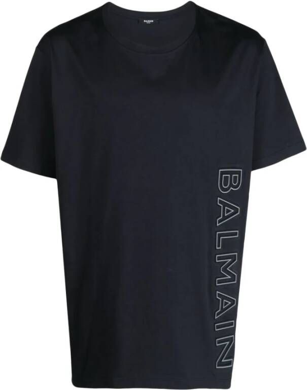 Balmain Blauwe T-shirts en Polos met XL Ingedrukt Logo Blauw Heren