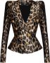 Balmain Slim-fit jacket in leopard jacquard Brown Dames - Thumbnail 8