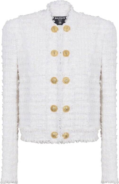 Balmain Witte Tweed Blazer voor Vrouwen Wit Dames