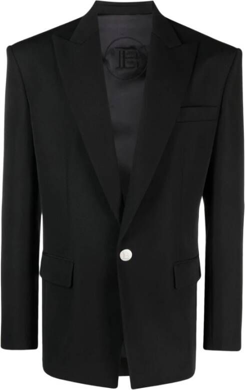 Balmain Op maat gemaakte oversized zwarte blazer Zwart Heren