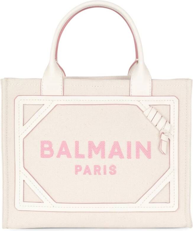 Balmain Borsa B-Army modello piccolo in tela e dettagli in pelle Beige Dames