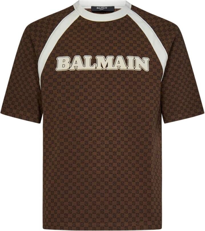 Balmain Bruine T-Shirts & Polos voor Heren Aw23 Brown Heren