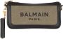 Balmain Canvas B-Army clutch bag with leather panels Groen Dames - Thumbnail 1