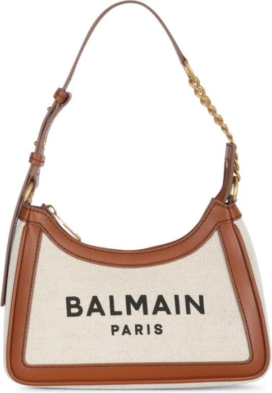 Balmain Canvas B-Army handbag with leather panels Beige Dames