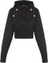 Balmain Eco-verantwoorde cropped katoenen sweatshirt met gouden knopen Black Dames - Thumbnail 1