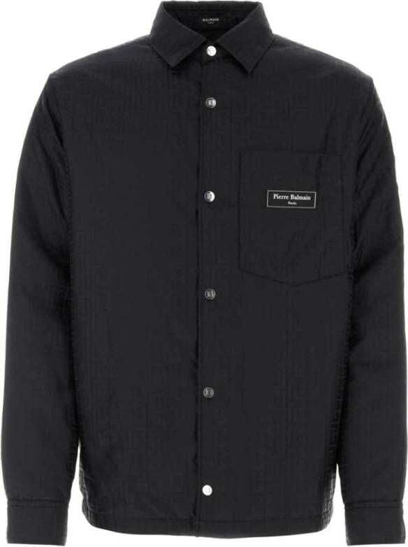 Balmain Zwarte nylon shirt Black Heren