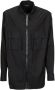 Balmain Zwarte Poplin Overhemd Voorkant Rits Voorzakken Klikkraag Black Heren - Thumbnail 1