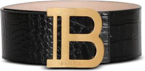 Balmain Ceinture B-Belt en cuir effet crocodile Zwart Dames