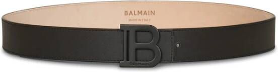 Balmain Ceinture B-Belt en cuir lisse Black Heren
